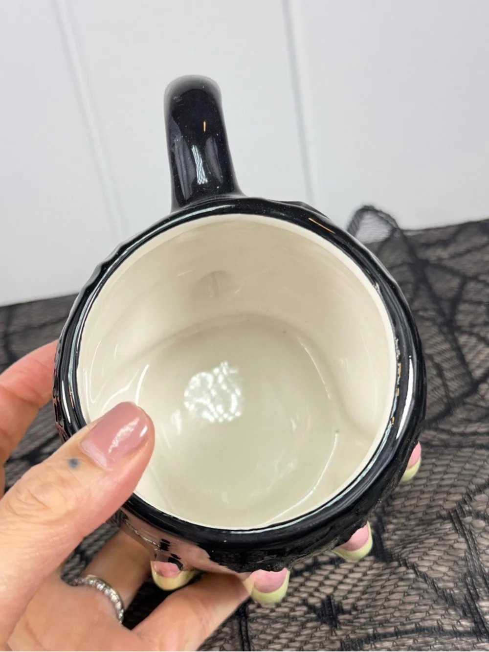 NEW Cobwebs & Cauldrons Witch Hands Spiderwebs Halloween Mug